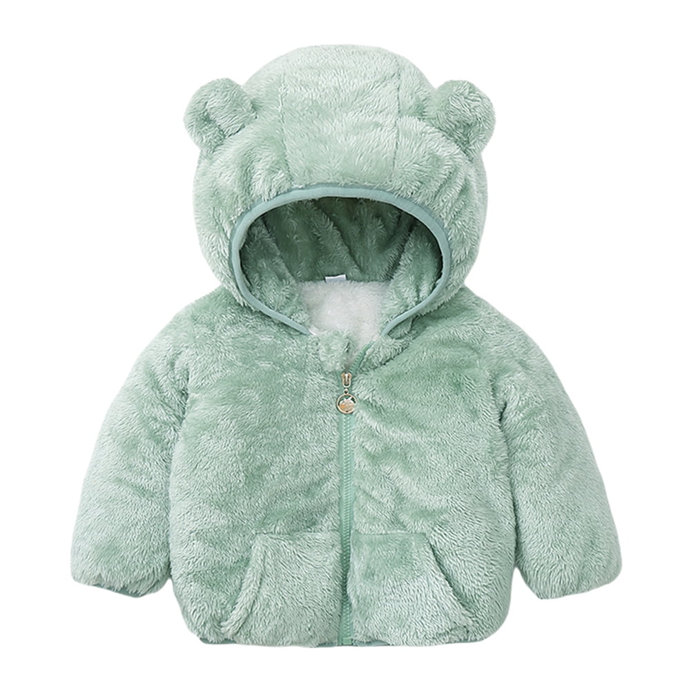 Baby Coat Teddy Bear Hooded Snuggle Fleece My 1st Jacket Winter 0-9 Months 