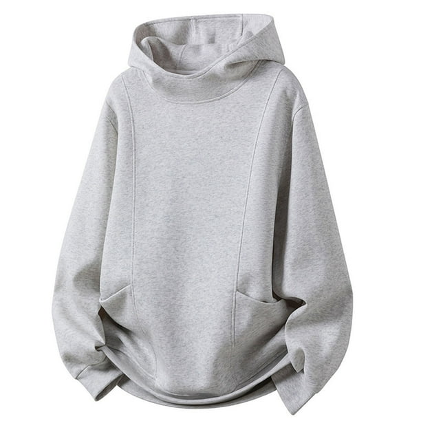 MHFRRA Sudadera con Capucha y Diseño de Media Cremallera para Uso Diario Gris