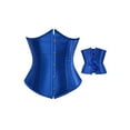 thumbnail image 3 of Aunavey Womens Satin Corset Underbust Boned Waist Cincher Bustier Girdle Shaper, 3 of 7