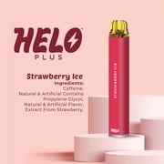 HELO Plus Caffeine Diffuser, Strawberry Ice - 800 Puffs | 0% Nicotine, Vegan, Sugar-Free, Gluten-Free Aromatherapy