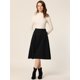 thumbnail image 3 of Falda de gamuza sintética para mujer Faldas midi vintage plisadas de cintura alta Negro L, 3 of 6