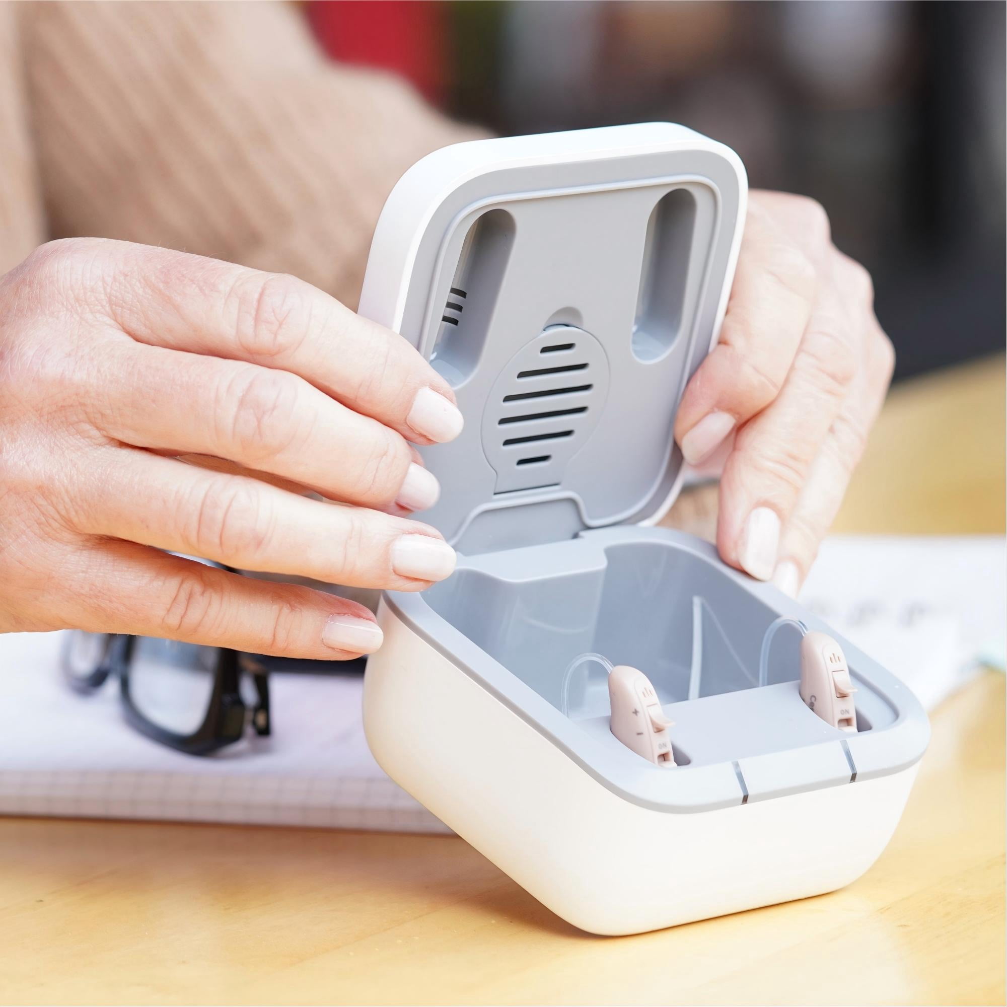Ceretone Solid Hearing Aids with Intricon® Digital Chip, Rechargeable OTC Digital Hearing Devices for Senior - Virtually Invisible, Volume Control & Preset Programs