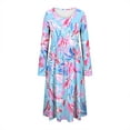thumbnail image 6 of Gamivast Spring Dresses for Women Long Sleeve Round Neck Floral Maxi Dress Cherry Blossom Print Swing Dress High Waist Flowy Long Dress Casual Vacation, 6 of 6