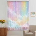 thumbnail image 3 of Colorful Ombre Sheer Curtains 84 Inches Long, Pink Sky Modern Abstract Art Gradient Light Filering Curtains, Breathable Simi Curtain Privacy Drapes for Living Room Lightweight Window Treatment, 3 of 9