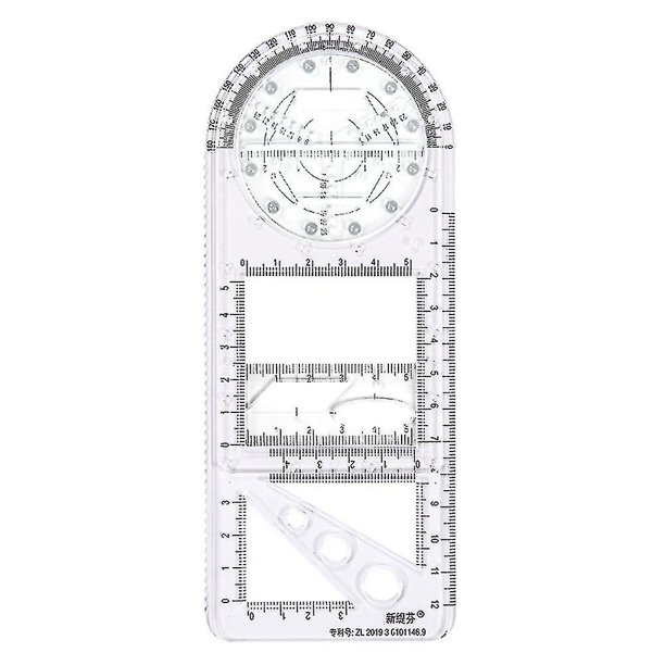 Herramienta de medición de dibujo geométrico matemático de regla de dibujo multifuncional