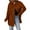 Brown, variant on IROINNID Women's Open Front Coat Turndown Lapel Solid Color Long Sleeve Loose Hoodless Casual Outerwear, Red