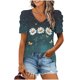 thumbnail image 1 of Puntoco Liquidación de blusas cortas para mujer, blusa holgada informal de manga corta a la moda para mujer, 1 of 5
