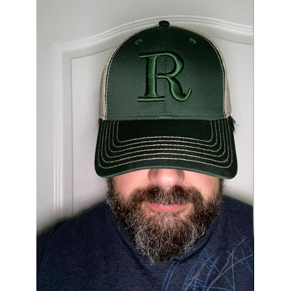 3D  initial R Or 2D Puff Embroidery Custom Hat Embroidered Structured Adjustable Fit Men Women Dad Cap Hat Customizable Personalized Hat