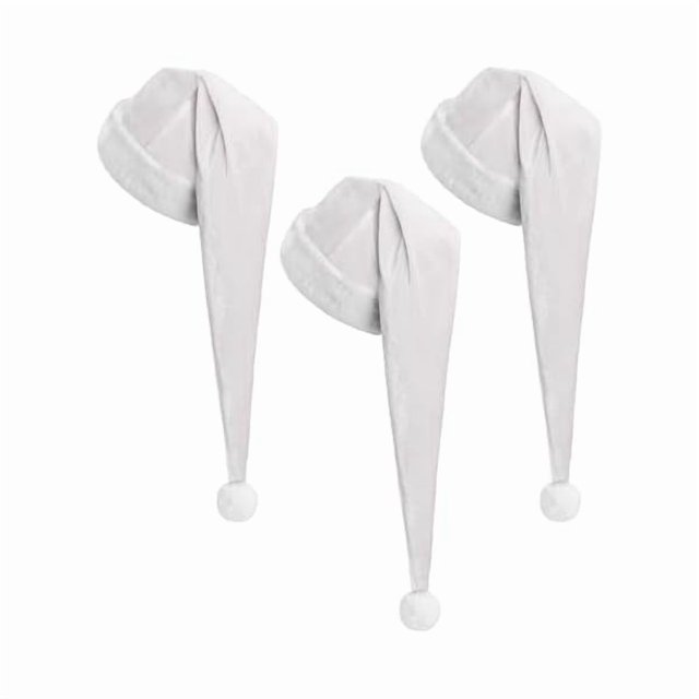 wonima44 Cozypower 3 Pcs Christmas Santa Hat for Adults with Plush Brim Thicken Unisex Velvet Classic Xmas Holiday New Year Party
