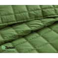 thumbnail image 4 of Chezmoi Collection Tencel Modal Blend Quilt Set Queen Size, Forest Green, Lightweight Soft Bedspread Detailed Square Stitched Quilt for All Seasons, 3-Piece, 4 of 9