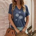 thumbnail image 2 of Birdeem Mode Décontractée pour Femmes Blouses à Manches Courtes Imprimées Col en V T-Shirts Hauts, 2 of 12
