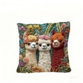 thumbnail image 1 of Decorative Pillow Covers 2D Flat Printed Rainbow Alpaca Pillowcase Soft Polyester 45X45 Cm for Sofa Bed Couch Insert Not Included, 1 of 9