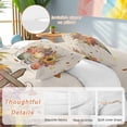 thumbnail image 2 of Fall Thanksgiving Bedding Duvet Cover Set Twin Size 4 Pieces Pumpkin Sunflowers Linen Texture Bedding Set with Zipper Closure, 1 Comforter Cover 68x86 Inches 1 Flat Sheet & 2 Pillow Cases, 2 of 7