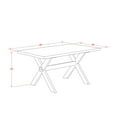 thumbnail image 5 of East West Furniture X726MZ748-6 - 6-Pc Dining Set - 4 Dining Chairs, a Wood Bench and 1 Modern dining room table - Linen White Finish, 5 of 9