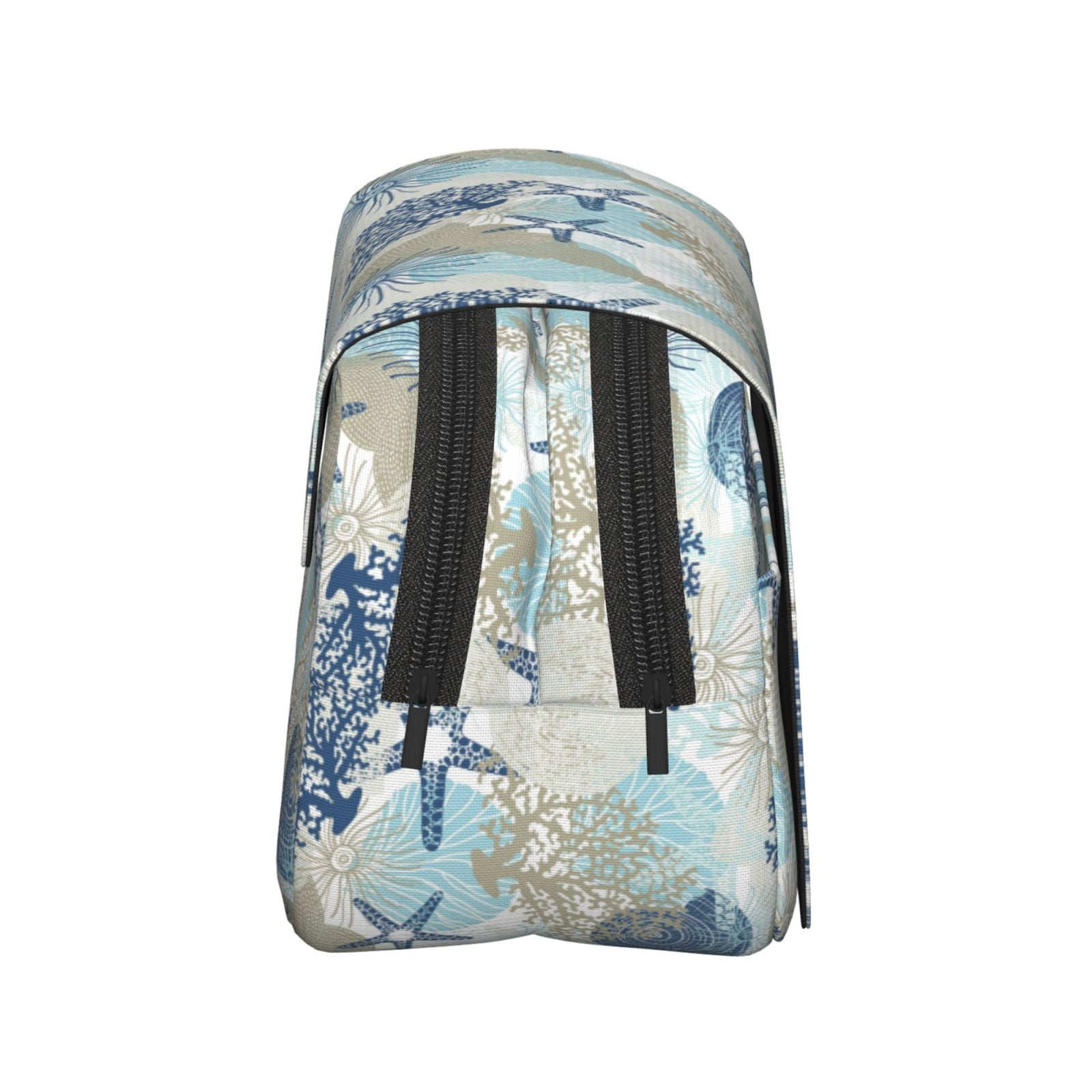 Rateoe Algae Corals and Seashells Pattern Double Clamshell Pen Case, Storage Organizer with Two Zipper Compartments– Holds Up to 50 Pencils & Pens
