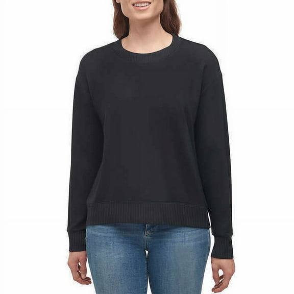Splendid Womens Crewneck Long Sleeve Pullover Top black Size S