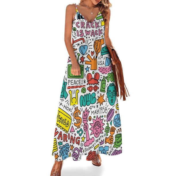 Vestido sin mangas con estampado popular de Harring, vestido largo de verano para mujer, vestido suelto de verano para invitados de boda , noche