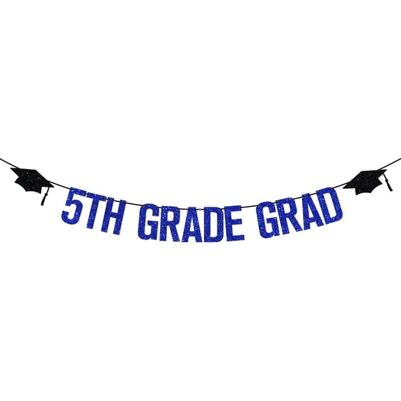 5th Grade Grad Banner, 5th Graduation Decorations, Peace Out 5th Grade, Elementary Graduation Party Decorations, Blue Glitter