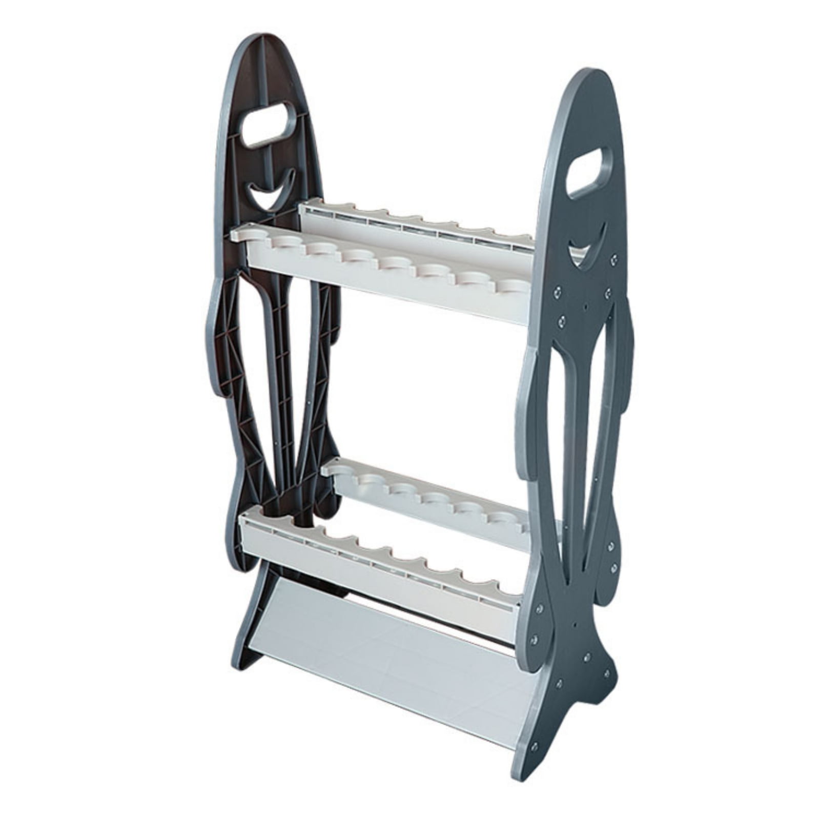 colaxi Fishing Rod Storage Rack Freestanding Upright 16 Slot Display Stand Durable Plastic Construction Triangular Feet Design for Tackle Shop