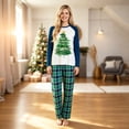 thumbnail image 2 of Stralyhd Family Christmas Pajamas Matching Sets Funny Xmas Tree Print Long Sleeve T-Shirt with Plaid Pants Matching Outfits for Holiday, 2 of 7