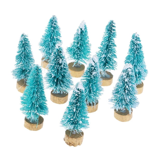 10 piezas de decoración navideña, suministros artificiales, árboles de pino navideño, pequeña planta de simulación