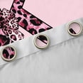 thumbnail image 4 of Erosebridal Girls Black Pink K Letter Monogrammed Black Out Curtains,Kids Cheetah Print Bow Tie Curtains Pack of 2 (42x63 Each), 4 of 6