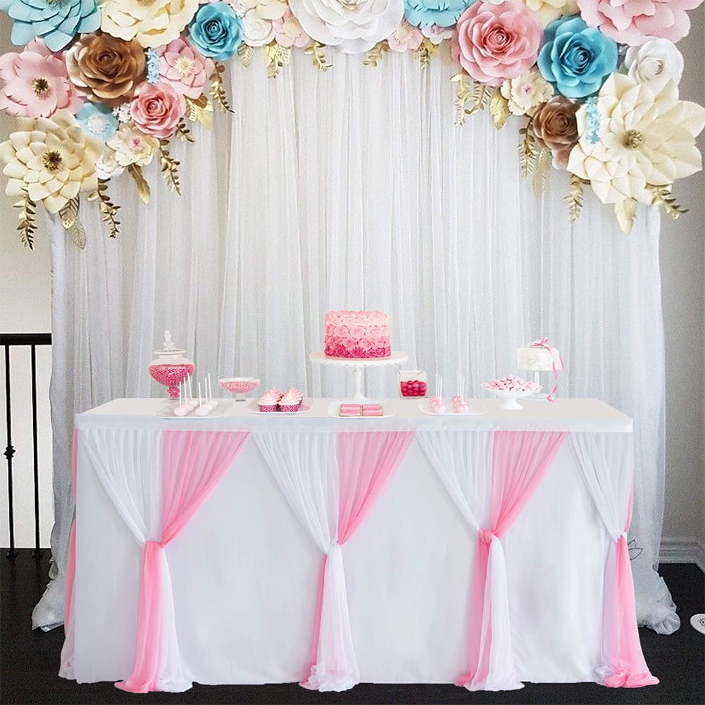 Pink /& White Stripe Linen Table RunnerLinen Baby Shower Christening Birthday Party Material 5 Meters