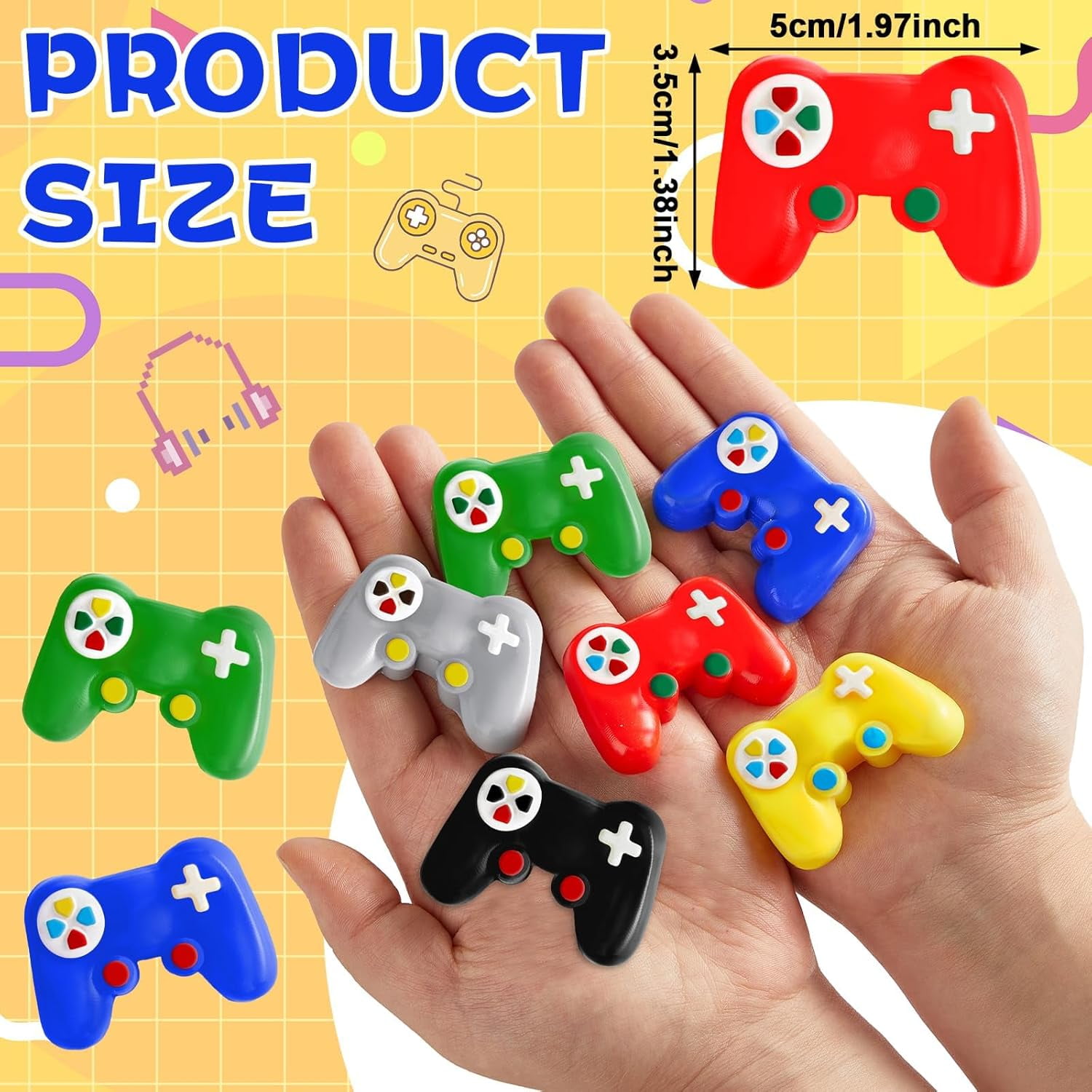 36 PCS Video Game Birthday Party Favors Gamer Squishy Toy Video Game Controller Shaped Stress Relief Toys for Goodie Bag Classroom Prizes Birthday Party Supplies