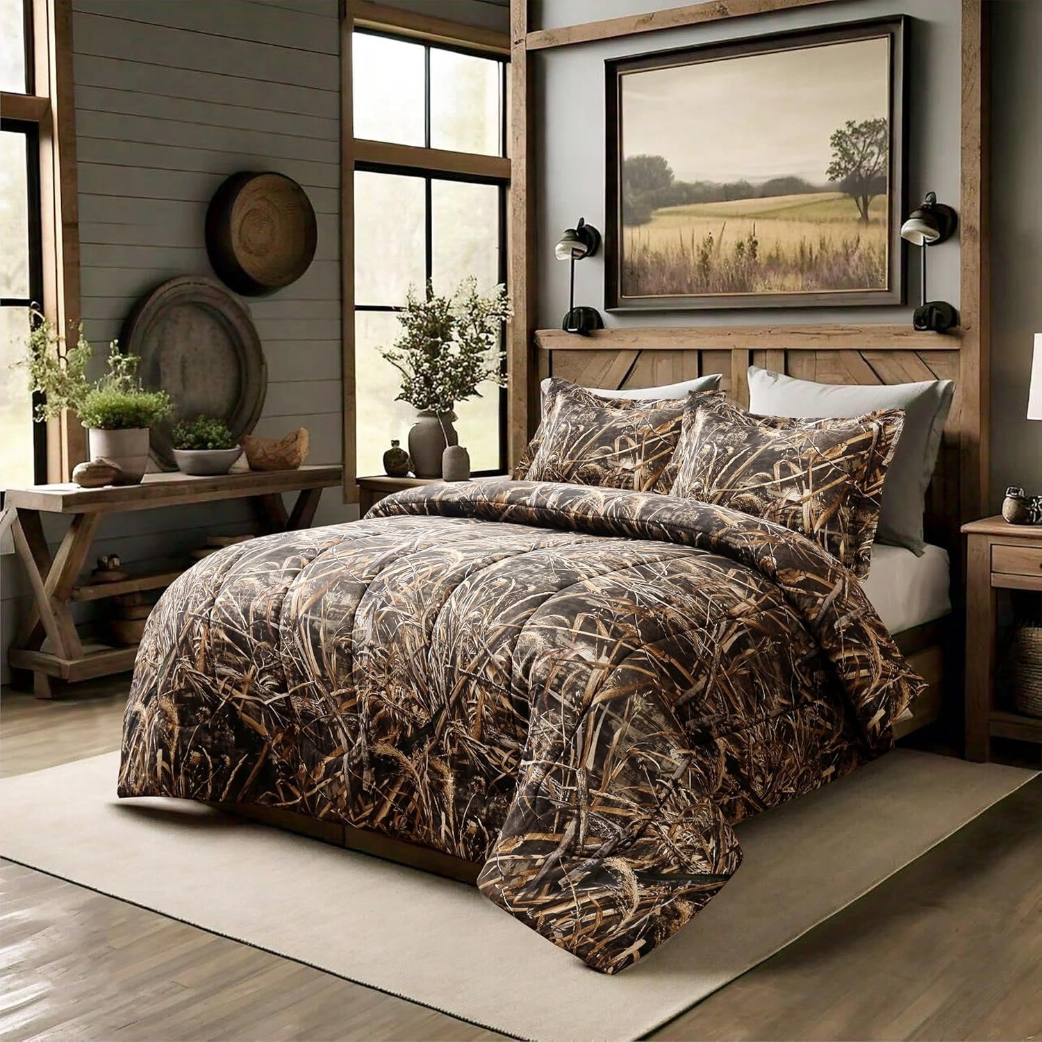 VISI-ONE Realtree Max-5 Camo Twin 2 Piece Comforter Set – All-Season Lightweight Microfiber Bedding, Farmhouse Décor, Rustic Unisex Style for Mancave, Cabin, Lodge, RV, Camping, and Outdoor Adventure