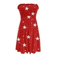 thumbnail image 5 of 4th of July Mini Dresses for Women Casual Sexy Adjustable Sun Dress Spaghetti Strap Sleeveless Square Neck Short Mini Dress Purple L, 5 of 6