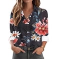 thumbnail image 2 of Women Blouse 3/4 Sleeve Petite, Button Down Blouses for Women Dressy Casual Workout Tops for Women Plus Size Vacation Summer Tops for Women Over 50 Previous, 2 of 6