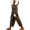 Brown, variant on Womens Boho Linen Harem Pants Drawstring Crochet Patch Casual Cropped Trousers Loose Fit Summer Beach Pants