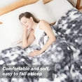 thumbnail image 6 of VK·LIVING Faux Rabbit Fur Reversible Throw Blanket,Super Soft 3D Striped Fuzzy Cozy Thick Ribbed Blankets,Tie-Dye Gray,90"x 90", 6 of 11