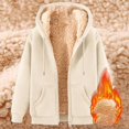 thumbnail image 2 of Unisex Fleece Hooded Winter Jacket Zip Up Warm Coat with Pockets Solid Color Casual Outerwear, 2 of 4