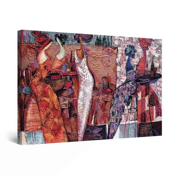 Startonight Canvas Wall Art Abstract African Women Abstract Painting Framed 32" x 48"