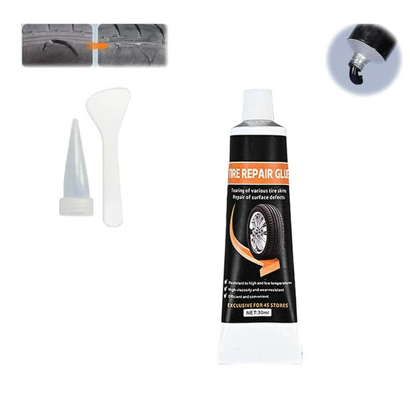 Home Decor Tire Repair Glue, Sidewall Tire Repair Kit, Rubber Cement Tire Repair, Black Tire Glue Sidewall Repair for Bike, Cars, Motorcycle, Tractor 10ml