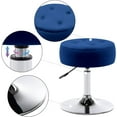 thumbnail image 3 of ZYPPP  Tufted Velvet Vanity Stool, Modern Makeup Stool Vanity Chair Height Adjustable Swivel Stool Round Ottoman for Bedroom Living Room, Dark Blue, 3 of 9