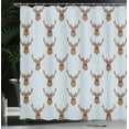 thumbnail image 3 of Ambesonne Deer Shower Curtain, Hipster Print of Funny Animal, 69"Wx84"L, Pale Cadet, 3 of 4