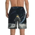 thumbnail image 3 of Yiaed Astronaut Standing In The Moon Print Men's Swim Trunks with Lining Quick Dry Sports Shorts Beach Shorts Boardshorts-3X-Large, 3 of 5