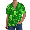 thumbnail image 3 of Xecao offers the St Patrick's Day2 for Men's Casual Short-sleeved Shirt, a button-up collared shirt with a pocket, perfect for beach vacations and yacht travel in the 3X-Large size., 3 of 7