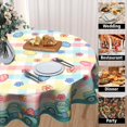 thumbnail image 4 of Easter Truck Tablecloth Round 60 Inch Eggs Flower Decorative Table Cloth Holiday Waterproof Wipeable Table Cover for Party Picnic Dinner, 4 of 8