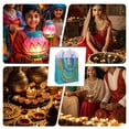 thumbnail image 2 of Diwali Non-Woven Gift Tote Bags Reusable Decorative with Diya & Mandala Patterns, Colorful Festival Party Favor Packaging Bags 4 Styles, 2 of 7