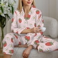 thumbnail image 6 of Sikiie Strawberry Floral Women's Long-Sleeve Shirt and Full-Length Bottom Pajama Set (s-xxl)-Large, 6 of 7