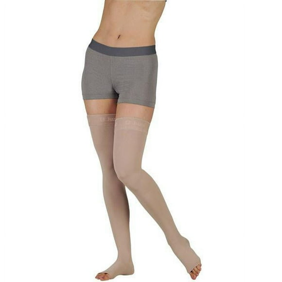 Juzo Soft 2000 Open Toe Thigh Highs w /Silicone Band - 15-20 mmHg Beige I Reg 2000AGSB14 I