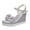 Silver, variant on OAVQHLG3B Women's Open Toe Casual Shoes Rhinestone Comfortable Platform Wedge Sandals Shoes