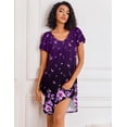 thumbnail image 2 of Ekouaer Nightgowns for Women Short Sleeve Sleep Shirts Pleated Night Dress V Neck Night Shirts Soft House Dress, 2 of 6