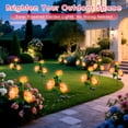 thumbnail image 4 of Oziral Solar Garden Lights Outdoor, 2 pack Waterproof LED Peony Solar Flowers Lights, Decorative Solar-Powered Stakes, Lawn Yard Patio Decor, 8 Modes, 4 of 9