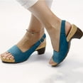 thumbnail image 2 of ZTTD Sandals for Women Elegant Comfortable Open Toe Low Heel Sandals Light Blue, 2 of 7