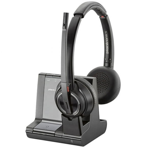 Savi W8220 Wireless Bluetooth/DECT 6.0 32mm Stereo Headset - Over-the-head - Supra-aural - Black