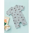 thumbnail image 3 of Franhais Baby Boy Girls Summer Jumpsuit Casual Button Round Neck Rainbow Print Toddler Short Sleeve Romper, 3 of 9